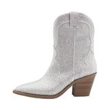 High heeled mid heeled boots